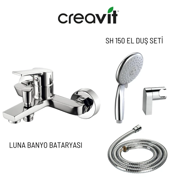 Creavit Luna Banyo Bataryası LN2500 ve Mafsallı El Duş Seti 3F SH150 ürün görseli 1