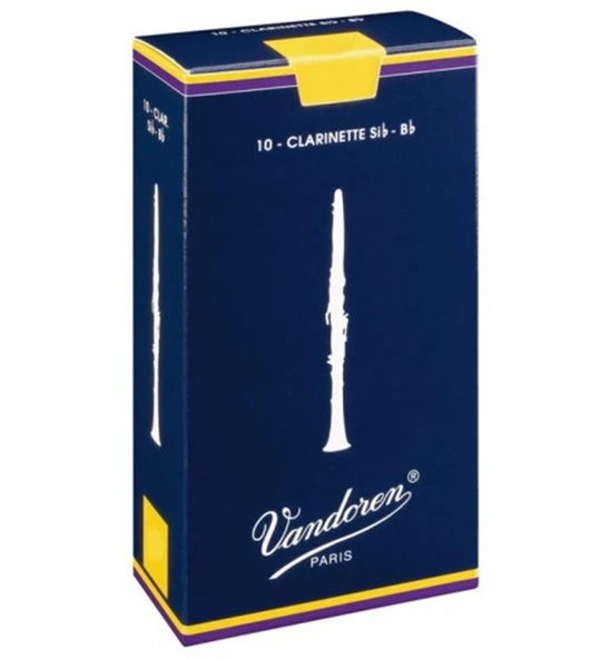 Vandoren Cr101 Traditional Bb Klarnet Kamışı No: 1.0 (eğitim/başlangıç) - 10'lu Kutu | Saf Ve Net Ses Üretimi, Esnek Uç Yapısı İle Kolay Üfleme Ve Hızlı Cevap | Uyum: Tüm Standart Sib Klarnet Bekleri ürün görseli 1