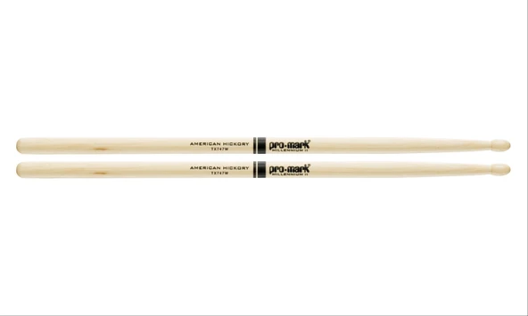 Promark TX747W 747 Rock Hickory Wood Tip Baget | Amerikan Hickory Ağacı - Uzun Boyun - Ahşap Uç ürün görseli 1