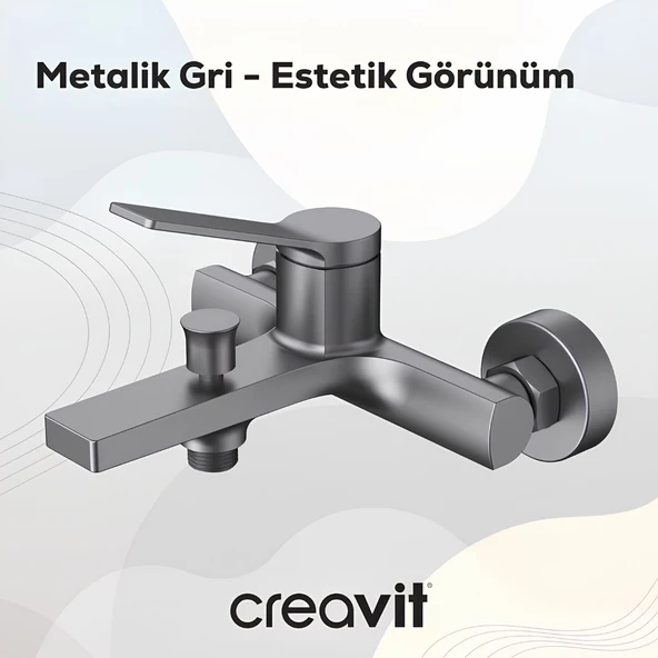 Creavit Ritmo Metalik Gri Banyo Bataryası RT2500GR ürün görseli 1