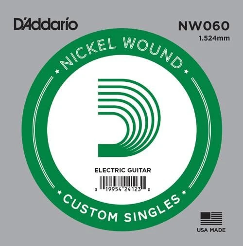 D'Addario NW060 Nickel Wound Elektro ve Akustik Gitar Tek Teli - .060 (Aksesuar) | Bariton ve Drop Akortlar İçin Özel Kalınlık, Derin Bas Frekansları ve Yüksek Mukavemet ürün görseli 1