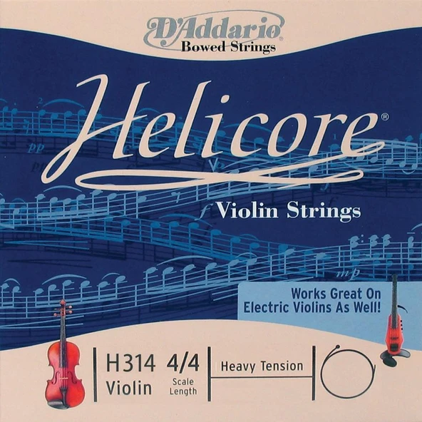 D'Addario H314H Helicore Tek Keman Sol (G) Teli (4/4 - Heavy) | Yoğun ve Güçlü Ses Karakteri Yüksek Gerilim Direnci ve Profesyonel Artikülasyon ürün görseli 1