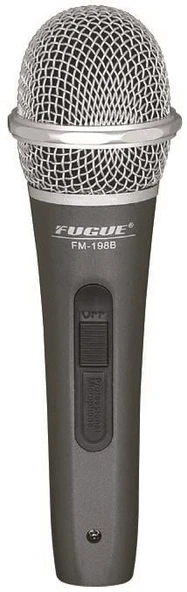 Fugue FM-198B Dinamik Kablolu Mikrofon - Gümüş Başlıklı (Başlangıç/Orta Seviye) | Tek Yönlü (Unidirectional) Kardioid Yapı, Vokal ve Sunum İçin Net Ses İletimi ürün görseli 1