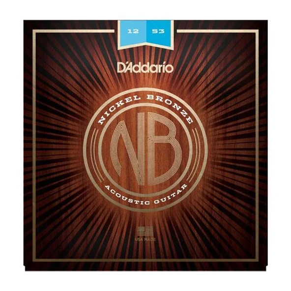 Daddario NB1253 Akustik Gitar Tel Seti | Nickel Bronze, .012-.053 ürün görseli 1