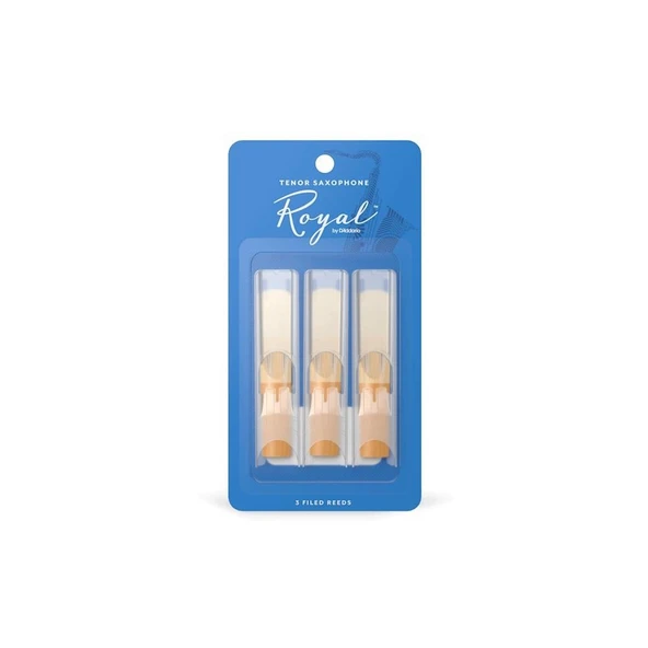 Rico RKB0325 Royal Tenor Saksafon Kamışı No: 2.5 (Orta Seviye/Eğitim) - 3'lü Paket | Fransız Kesim (Filed), Esnek Tepki ve Dengeli Performans ürün görseli 1