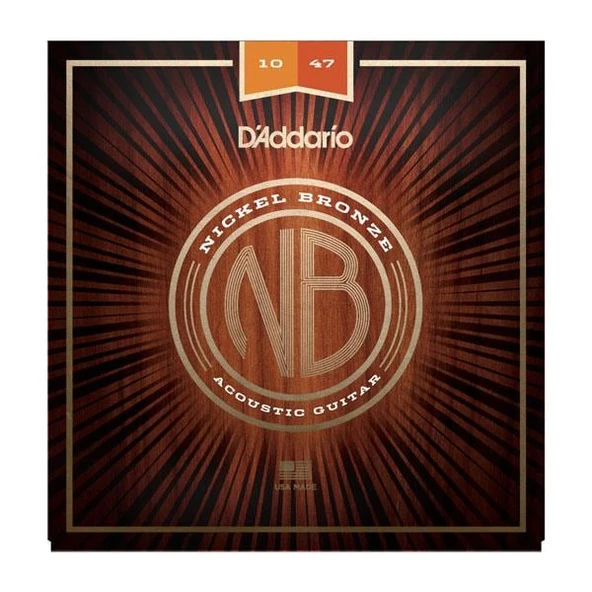 D'Addario NB1047 Nickel Bronze Akustik Gitar Tel Seti - 10-47 Extra Light (Profesyonel) | Kaplanmamış Premium Alaşım, Gitarın Doğal Ahşap Tonunu Öne Çıkarır, Berrak ve Odaklanmış Ses ürün görseli 1