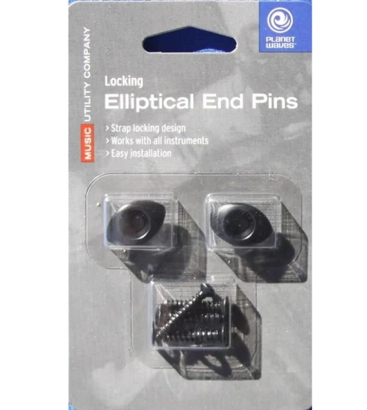 Planet Waves PWEEP102 Elips Gitar Askı Pimi - Siyah (Aksesuar) | Eliptik Tasarım ile Askı Kaymasını Önleyen Güvenli Yapı, Çift Halinde Sunulan Dayanıklı Metal Konstrüksiyon ürün görseli 1