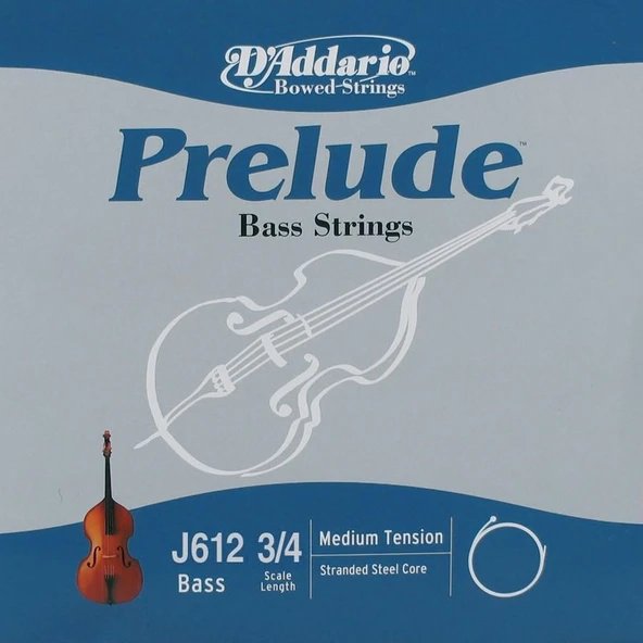 Daddario J612 Kontrabas Tek Tel | Prelude (RE-D), 3/4 Medium ürün görseli 1