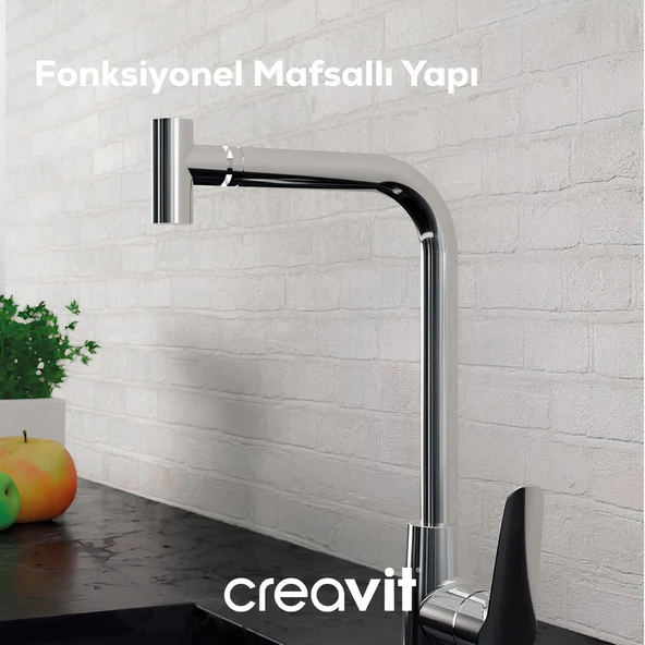 Creavit Bevel Mafsallı Krom Eviye Armatürü BV8645 ürün görseli 1