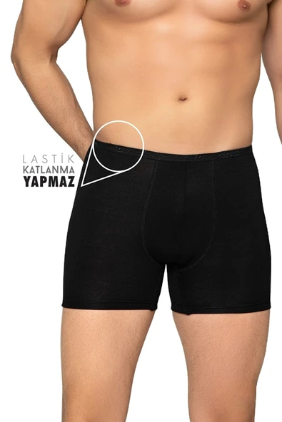 Bambu Kumaş Süper Rahat Katlanmaz Lastikli Likralı Erkek Boxer Külot ürün görseli 1