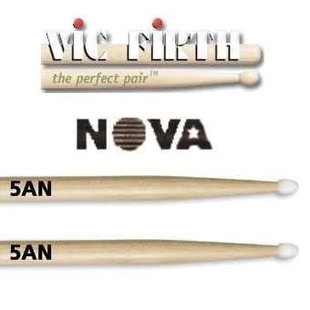 Vic Firth N5AN Nova 5A Naylon Uçlu Hickory Baget (Ekonomik Seri) | Amerikan Hickory Ağacı, Dayanıklı Naylon Uç, Dengeli Geri Sekme ve Yüksek Fiyat/Performans Avantajı ürün görseli 1