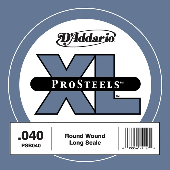 D'Addario PSB040 ProSteels Bas Gitar Tek Teli - .040 (Profesyonel) | Paslanmaz Çelik Sargı, "Piano-Like" Parlak Ton Karakteri, Güçlü Manyetik Çıkış ve Üstün Korozyon Direnci ürün görseli 1