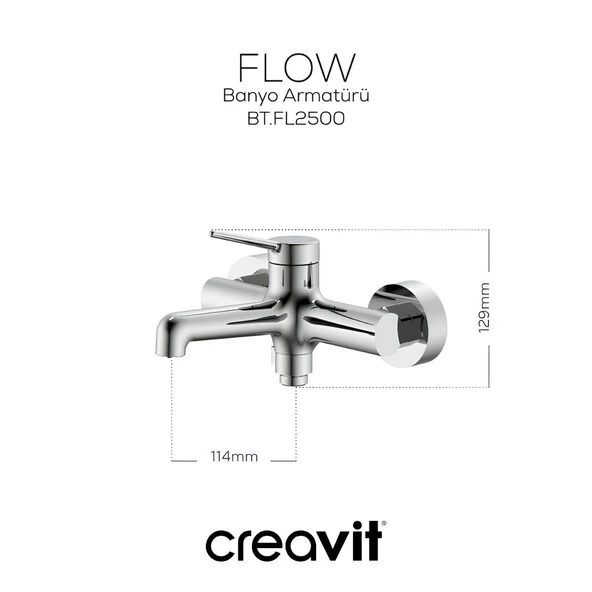 Creavit Flow Krom Banyo Bataryası FL2500 - Resim 3