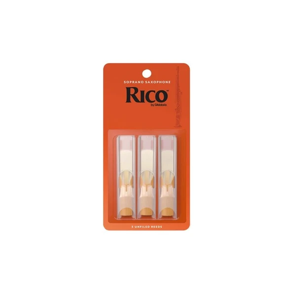 Rico RIA0325 Orange Box Soprano Saksafon Kamışı No: 2.5 (Orta Seviye/Eğitim) - 3'lü Paket | Standart Kesim, Kolay Çalım ve Dengeli Deneme Paketi ürün görseli 1