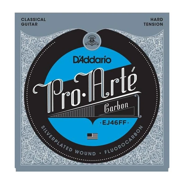 D'Addario EJ46FF Pro-Arte Carbon Klasik Gitar Tel Seti (Sert/Hard Tansiyon) | Florokarbon Üst Teller ile Kristal Netliğinde Tizler ve Modern Karakterli Tonlar ürün görseli 1