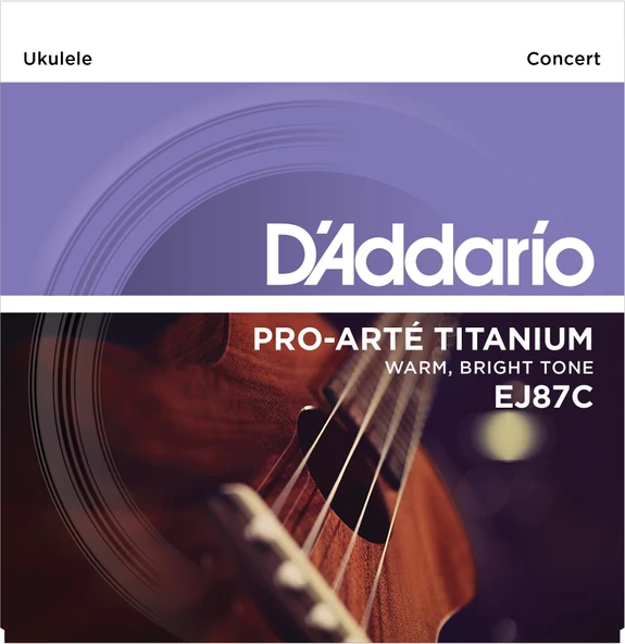 D'Addario EJ87C Concert Ukulele Tel Seti - Titanyum (Profesyonel) | Titanyum Malzeme ile Güçlü ve Parlak Ses Projeksiyonu, Konser Tipi Ukulele Uyumu ürün görseli 1