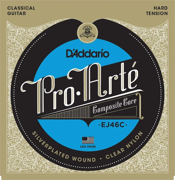 D'Addario EJ46C Pro-Arte Composite Klasik Gitar Tel Seti (Sert/Hard Tansiyon) | Kompozit Çekirdekli Bas Teller, Uzun Süreli Parlaklık ve Dinamik Ses Karakteri ürün görseli 1