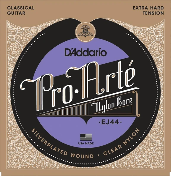 D'Addario EJ44 Pro-Arte Klasik Gitar Tel Seti - Ekstra Sert (Extra Hard) Tansiyon (Profesyonel) | Gümüş Kaplama Bakır Sargı, Maksimum Direnç ve Güçlü Ses Çıkışı ürün görseli 1