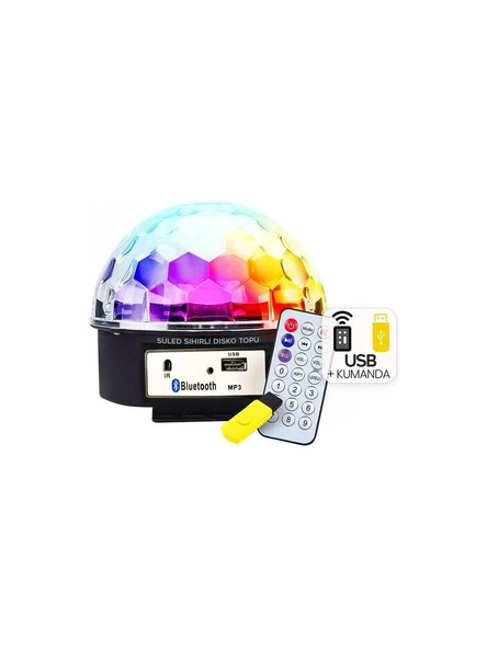 GENEL 360? Derece Çok Renkli Led Parti Küre Disko Topu Bluetooth + USB ürün görseli 1