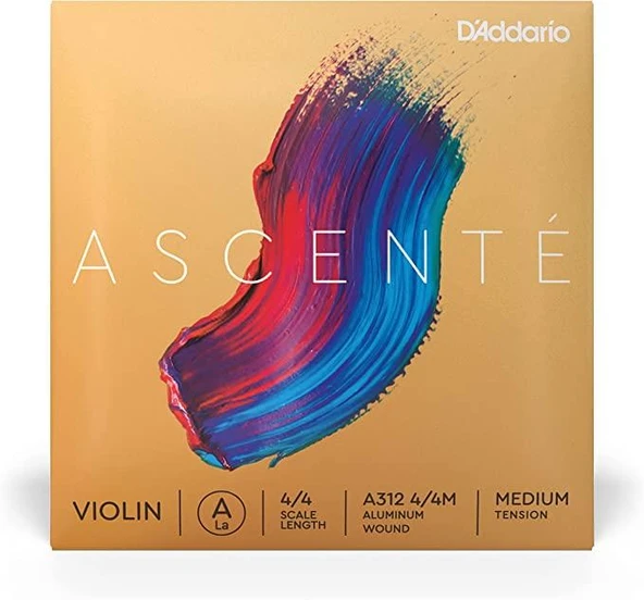 D'Addario A312 4/4M Ascente Tek Keman La (A) Teli | Hassas Enstrüman Duyarlılığı Alüminyum Sarımlı Yumuşak Tuşe ve Dengeli Rezonans ürün görseli 1