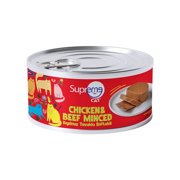 Supreme Tavuk Etli ve Biftek Etli Kedi Konserve Maması (85 g) ürün görseli 1