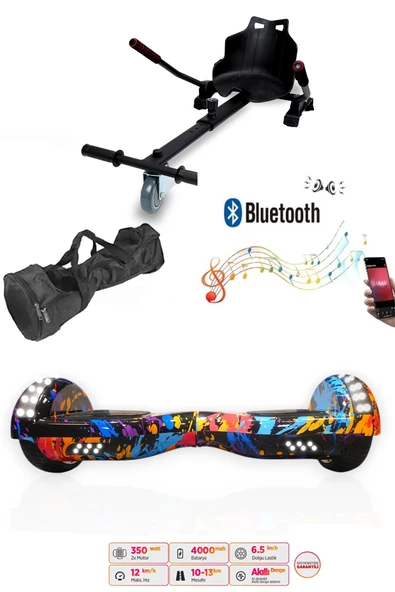 Citymate Elektrikli Kaykay Akıllı Denge Hoverboard + HoverKart + Çanta FULL LEDLİ EXTREM PAKET D26 ürün görseli 1