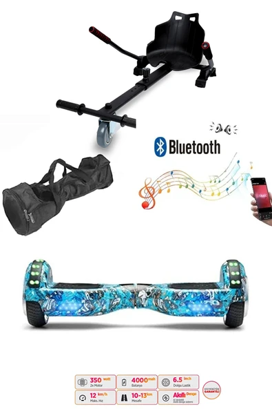 Citymate Elektrikli Kaykay Akıllı Denge Hoverboard + HoverKart + Çanta FULL LEDLİ EXTREM PAKET D20 ürün görseli 1
