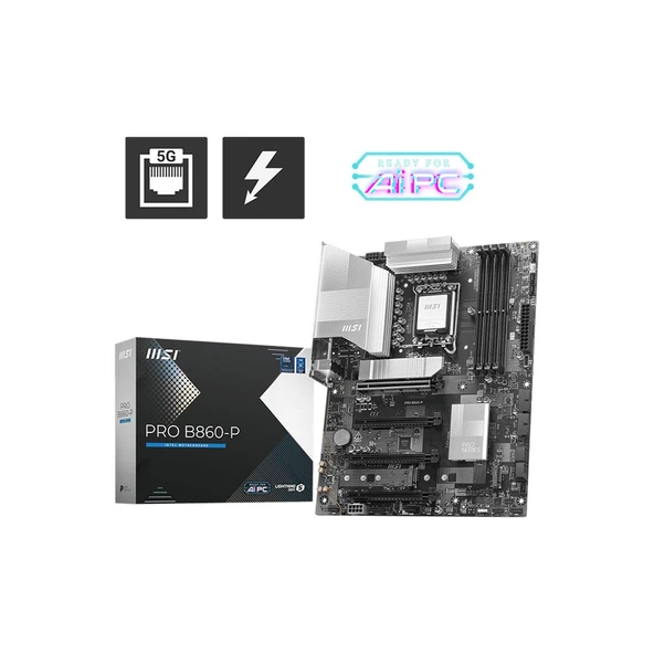MSI PRO B860-P Intel Core Ultra LGA 1851 Soket 8600MT/s ATX Anakart ürün görseli 1