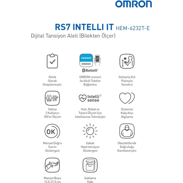 Rs7 Intelli It HEM-6232T-E Bilekten Ölçer Tansiyon - Resim 4