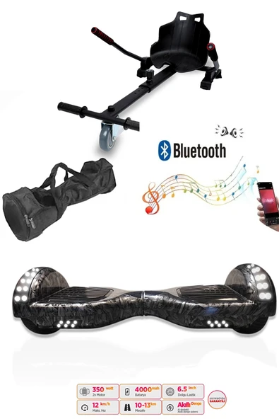 Citymate Elektrikli Kaykay Akıllı Denge Hoverboard + HoverKart + Çanta FULL LEDLİ EXTREM PAKET D27 ürün görseli 1