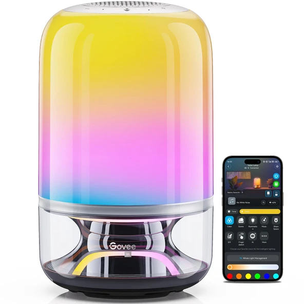 Govee Masa Lambası 2 Pro x Sound by JBL (Adaptör Yok), Hoparlörlü Kablosuz LED Masa Lambası, Müzikli Işık Senkronizasyonu, 16 Müzik ve 100'den Fazla Sahne Modu,Şarj Edilebilir Başucu Lambası ürün görseli 1