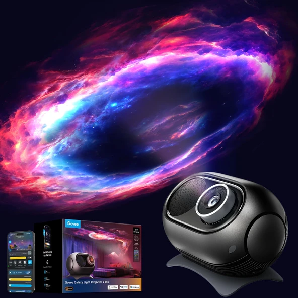Govee Galaxy Light Star Projector 2 Pro, 4 Megacrypt HD Lens, Planetarium Projector Madde ile çalışır, Night Light Projector 20+ Preset Sahneleri, Star LED Işıklar Projector ürün görseli 1