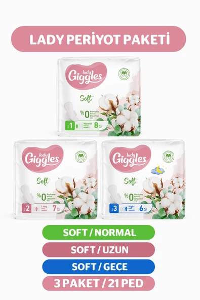 Lady Giggles Lady Soft Hijyenik Ped Mix Paketi 21 Adet ürün görseli 1