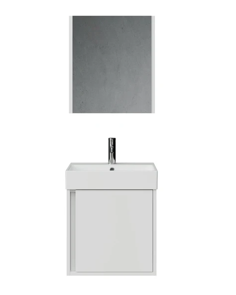 Vasa Kapaklı 50 Cm Beyaz Lavabo Dolabı İkili Set ürün görseli 1