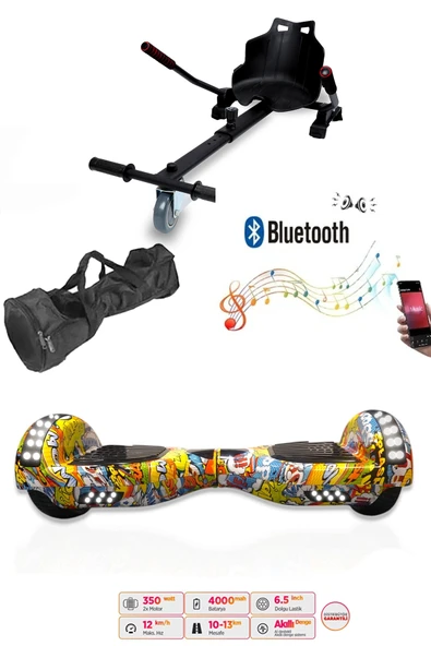 Citymate Elektrikli Kaykay Akıllı Denge Hoverboard + HoverKart + Çanta FULL LEDLİ EXTREM PAKET D25 ürün görseli 1