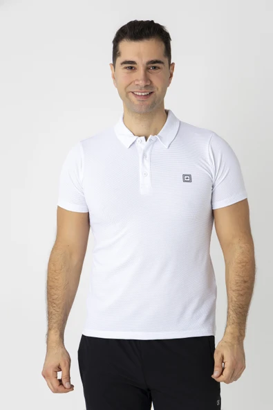 Crozwise Waffle Polo Yaka Tişört Beyaz 7152-08 ürün görseli 1