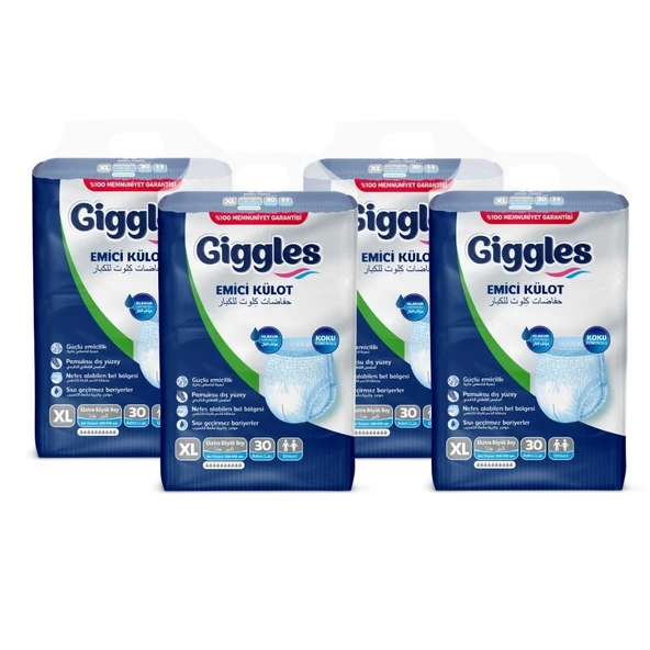 Giggles Yetişkin Emici Külot Large 30'lu 4 Paket 120 Adet ürün görseli 1