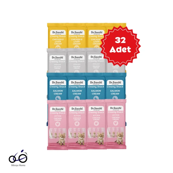 Dr.Sacchi Creamy Snack Karışık Sıvı Kedi Ödülü 4x14gr 32 Adet ürün görseli 1