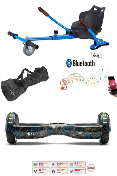 Citymate Elektrikli Kaykay Akıllı Denge Hoverboard + HoverKart + Çanta FULL LEDLİ EXTREM PAKET D18 ürün görseli 1