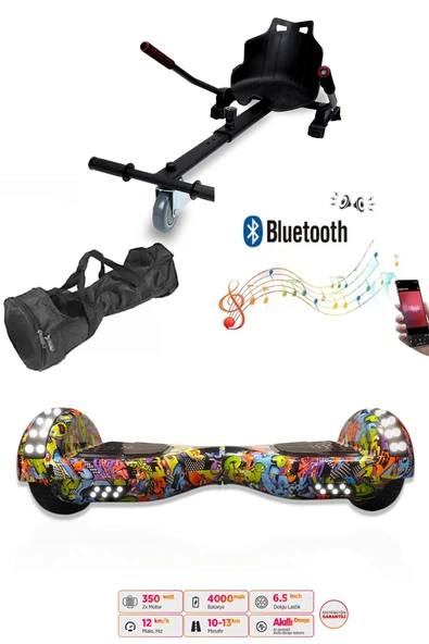 Citymate Elektrikli Kaykay Akıllı Denge Hoverboard + HoverKart + Çanta FULL LEDLİ EXTREM PAKET D22 ürün görseli 1