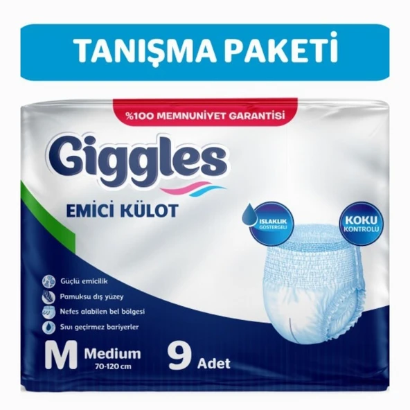 Giggles Yetişkin Emici Külot Medium 9'lu 1 Paket 9 Adet ürün görseli 1