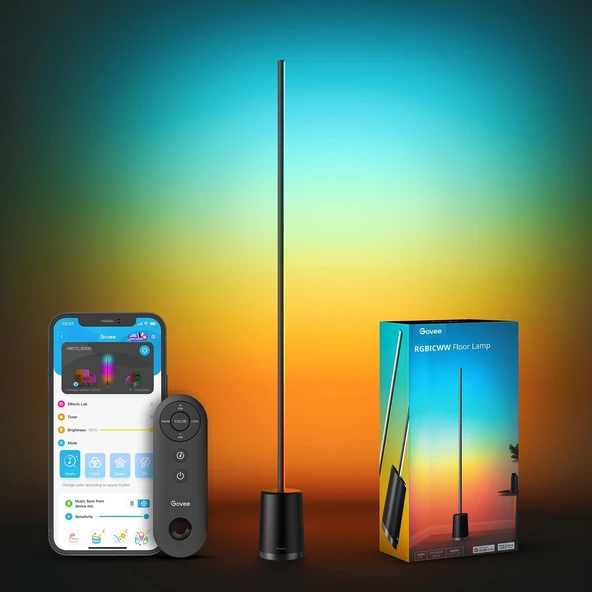 Govee LED zemin lambası Akıllı, WiFi RGBIC zemin lambası kısılabilir,uygulama kontrolü, müzik senkronizasyonu, DIY modu, 64'ün üzerinde sahne modu, oturma odası dekorasyonu için ürün görseli 1