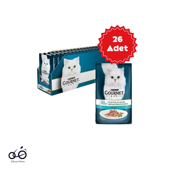 Gourmet Perle Izgara Ton Balıklı Yetişkin Kedi Yaş Maması 26x85 gr ürün görseli 1