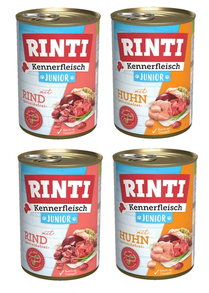 Rinti 2 Çeşit Karma Gurme Yavru Köpek Konservesi 400 Gr. X 4 Adet ürün görseli 1