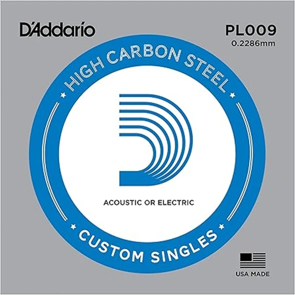 D'Addario XSPL009 Elektro ve Akustik Tek Tel (E-Mi - Karbon Çelik) ürün görseli 1