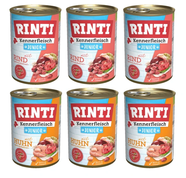 Rinti 2 Çeşit Karma Gurme Yavru Köpek Konservesi 400 Gr. X 6 Adet ürün görseli 1