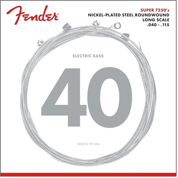Fender 0737250453 7250 5 Telli Bas Gitar Teli (40-115) | Nikel Kaplama Çelik Light Tansiyon 5 Telli Baslar İçin Rahat Çalım ürün görseli 1