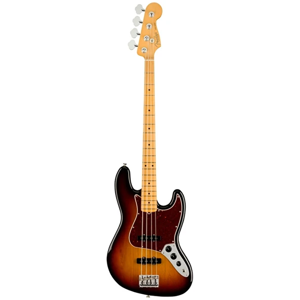Fender 0193972700 American Professional II Jazz Bass Gitar (3-Color Sunburst) | V-Mod II Manyetikler Akçaağaç Klavye ve HiMass Vintage Köprü ürün görseli 1
