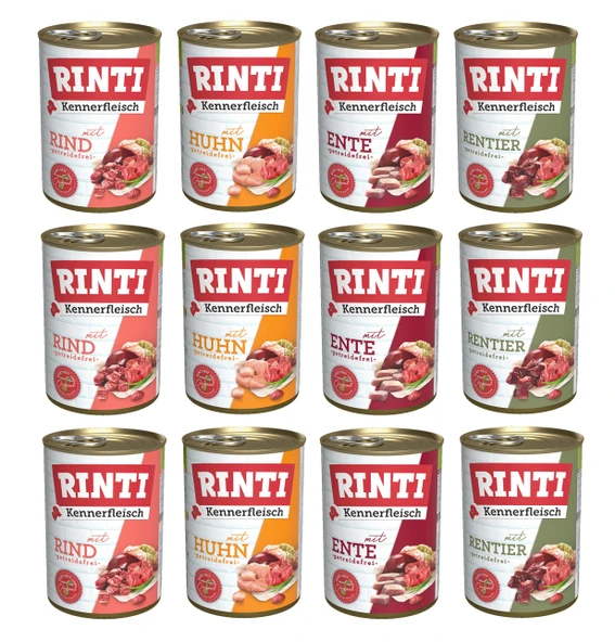 Rinti 4 Çeşit Karışık Köpek Konservesi 400 Gr. X 12 Adet ürün görseli 1