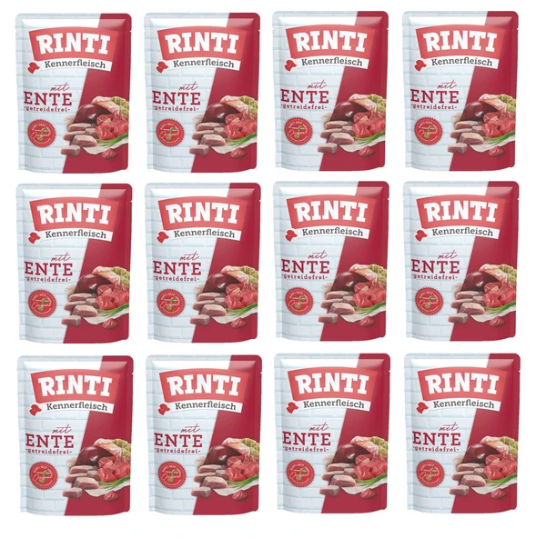 Rinti Pouch Ördekli Köpek Yaş Mama 400 Gr. X 12 Adet ürün görseli 1